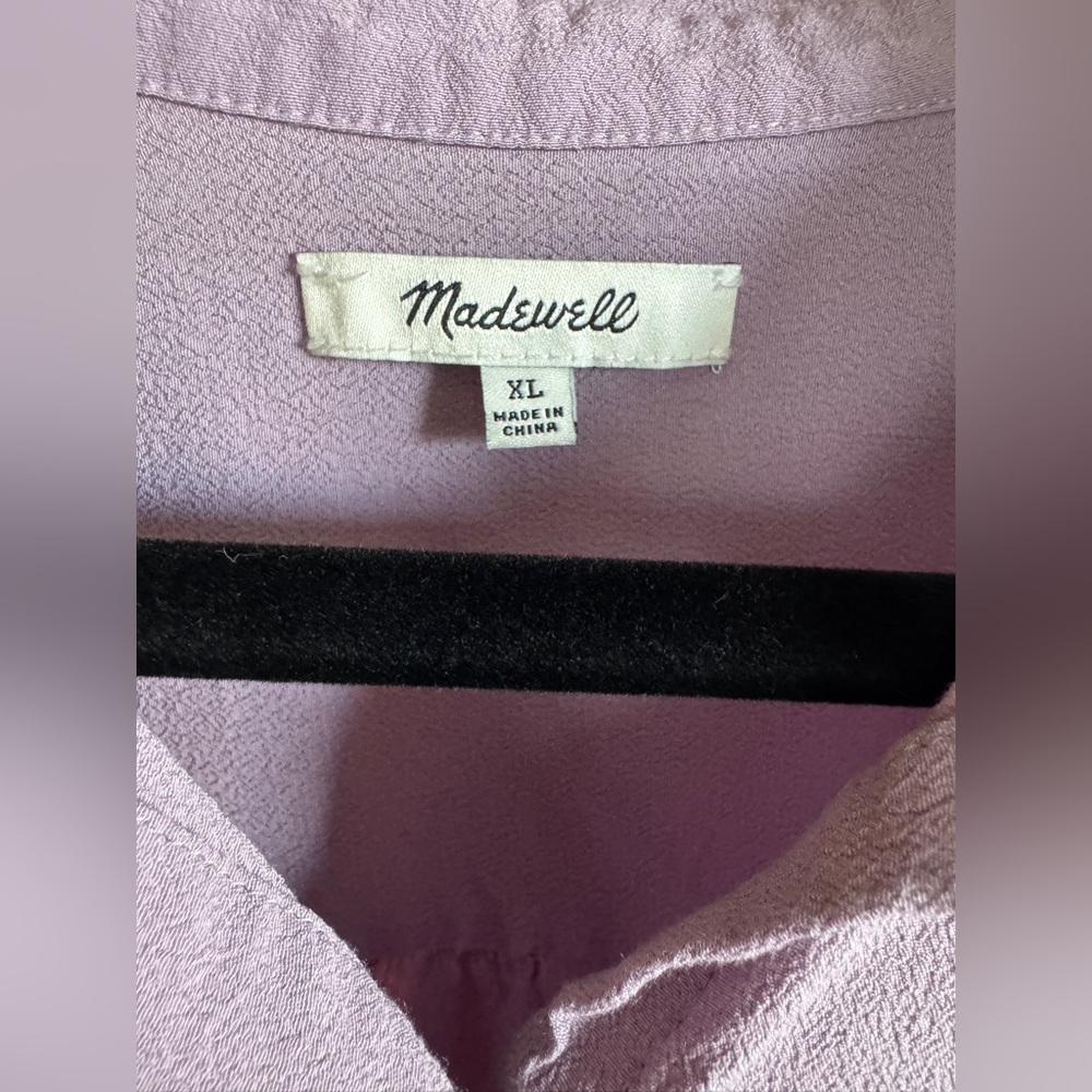 EUC Madewell Lilac Central Drapey Button Down Shirt, Size XL - Picture 7 of 11
